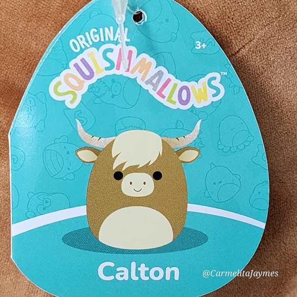 CALTON 🐮 Brown Highland Cow Original Squishmallow By Kellytoy NWT - Picture 7 of 8